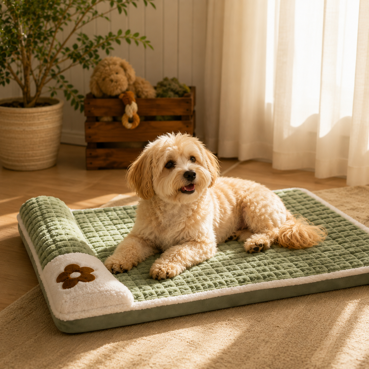 Lit Apaisant de Luxe pour Chien avec Oreiller