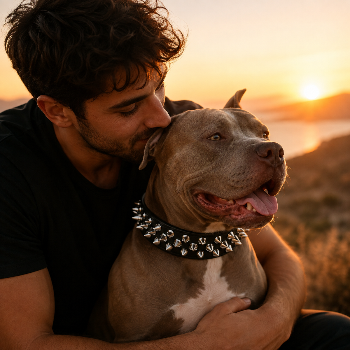 Collier Clouté avec Laisse pour Chien