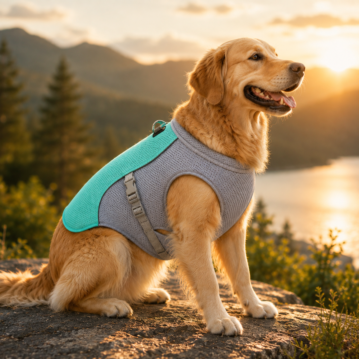 Gilet Rafraîchissant Chien Harnais Intégré