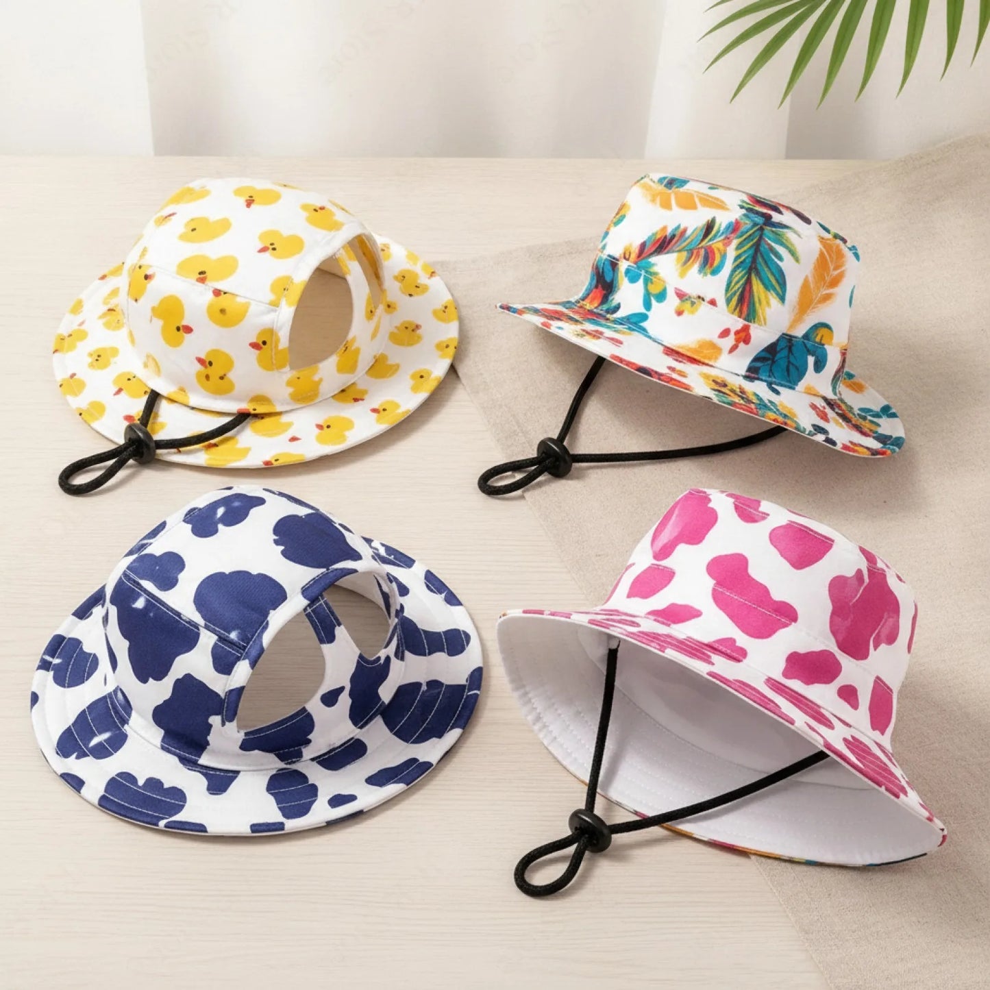 Chapeau chien stylé protection solaire - en situation