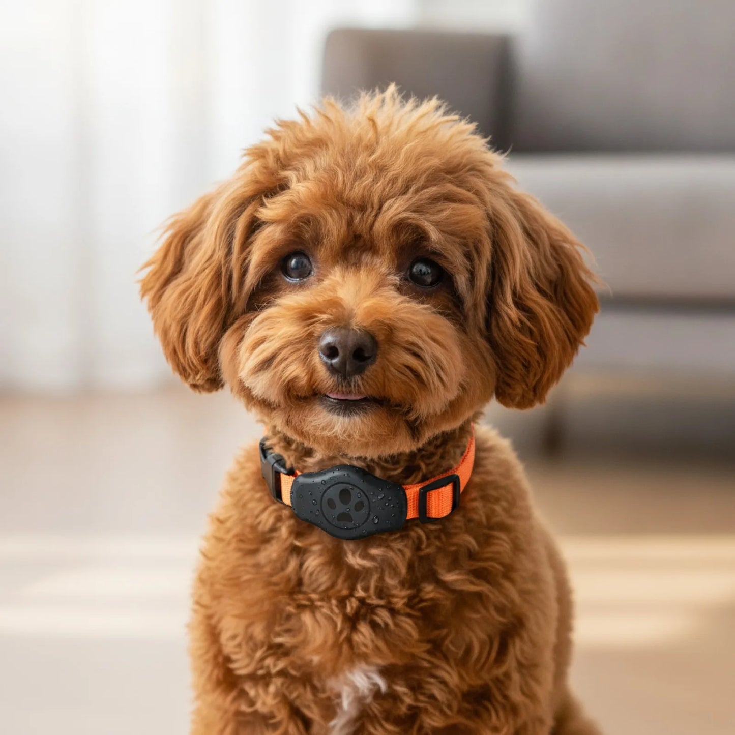 Collier chien sécurisé avec support AirTag étanche - en situation