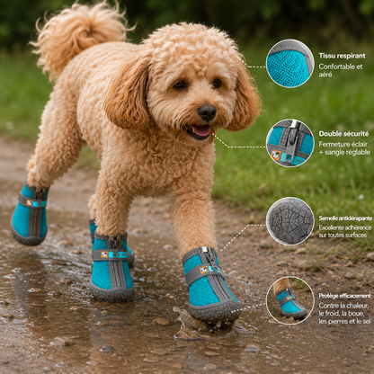 Chaussures Chien Protection Antidérapante et Chaleur Douillette