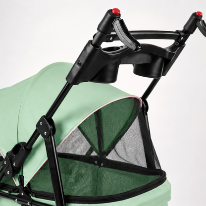 Poussette Pliable 2-en-1 pour Chien et Chat