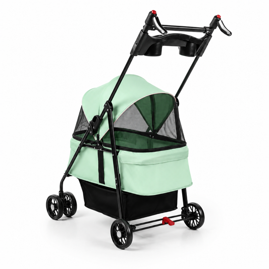 Poussette Pliable 2-en-1 pour Chien et Chat