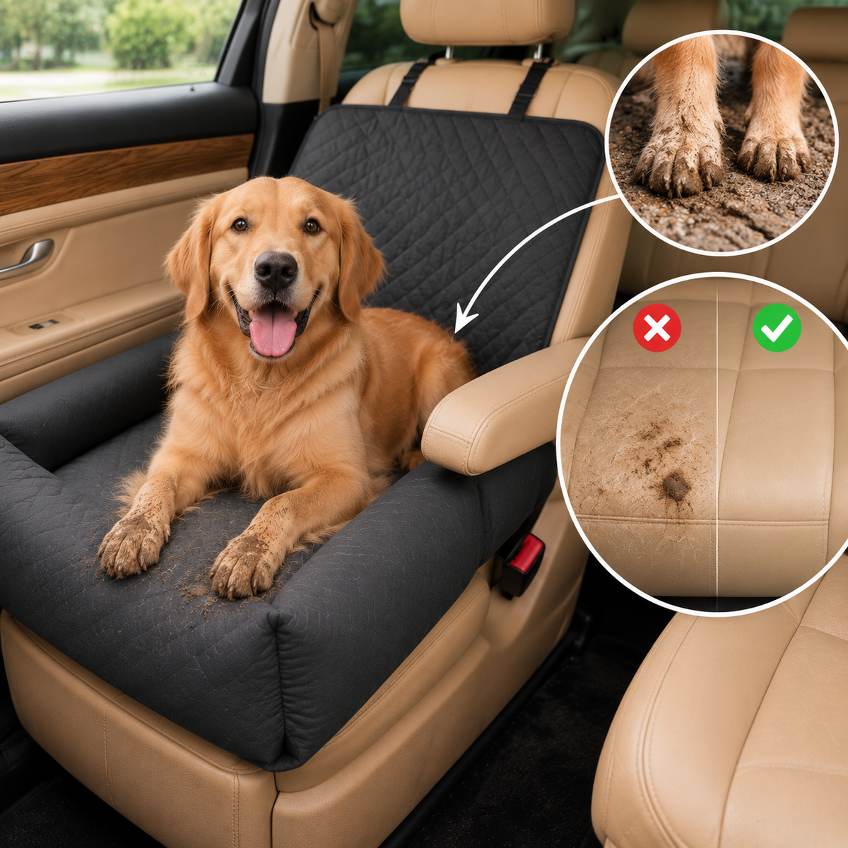 Housse voiture chien | Imperméable Antidérapante