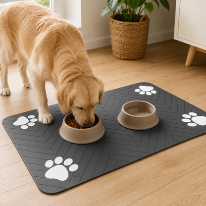 Tapis Absorbant Anti-éclaboussures Repas Chien et Chat