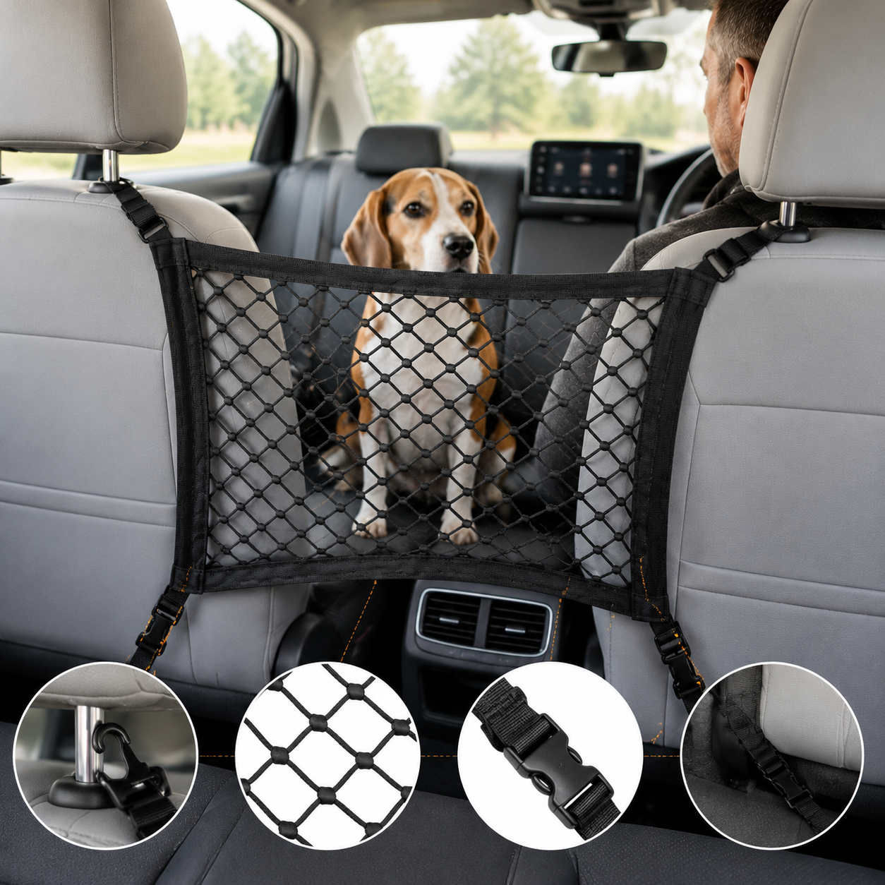 Filet voiture chien | Protection Sécurisée