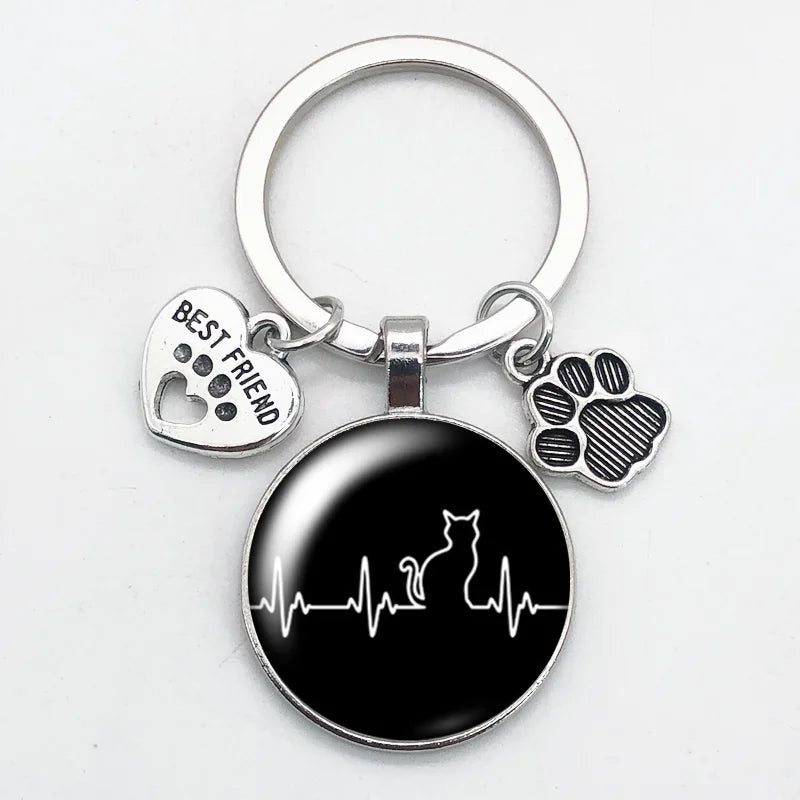 Porte-clés Empreinte de Patte pour Amoureux des Animaux