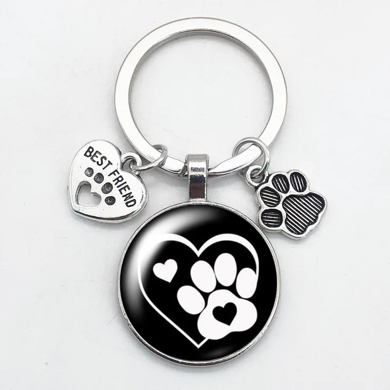 Porte-clés Empreinte de Patte pour Amoureux des Animaux