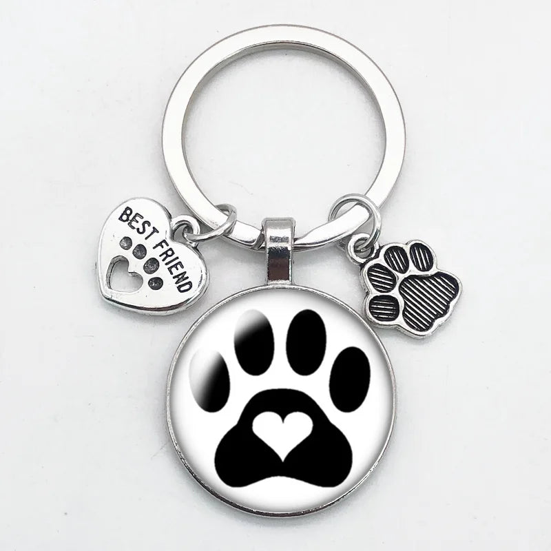 Porte-clés Empreinte de Patte pour Amoureux des Animaux