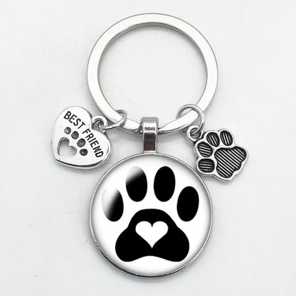 Porte-clés Empreinte de Patte pour Amoureux des Animaux