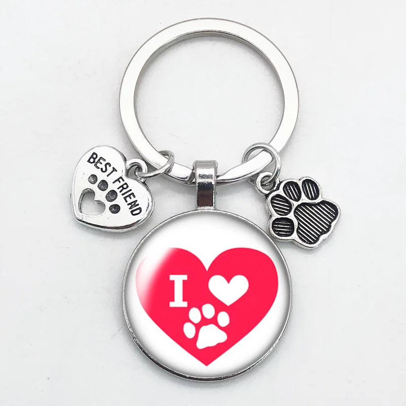 Porte-clés Empreinte de Patte pour Amoureux des Animaux
