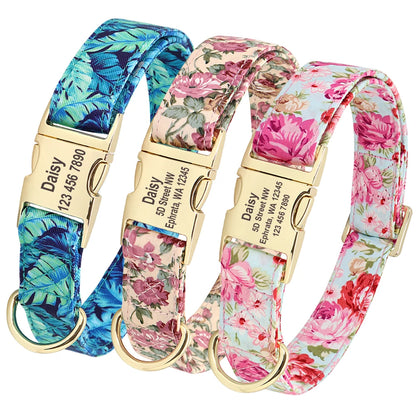 Collier Fleuri Personnalisé pour Petit et Moyen Chien