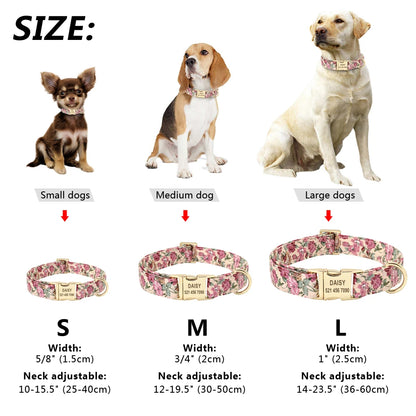 Collier Fleuri Personnalisé pour Petit et Moyen Chien