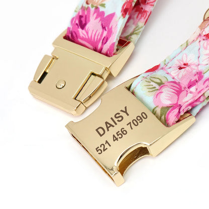Collier Fleuri Personnalisé pour Petit et Moyen Chien