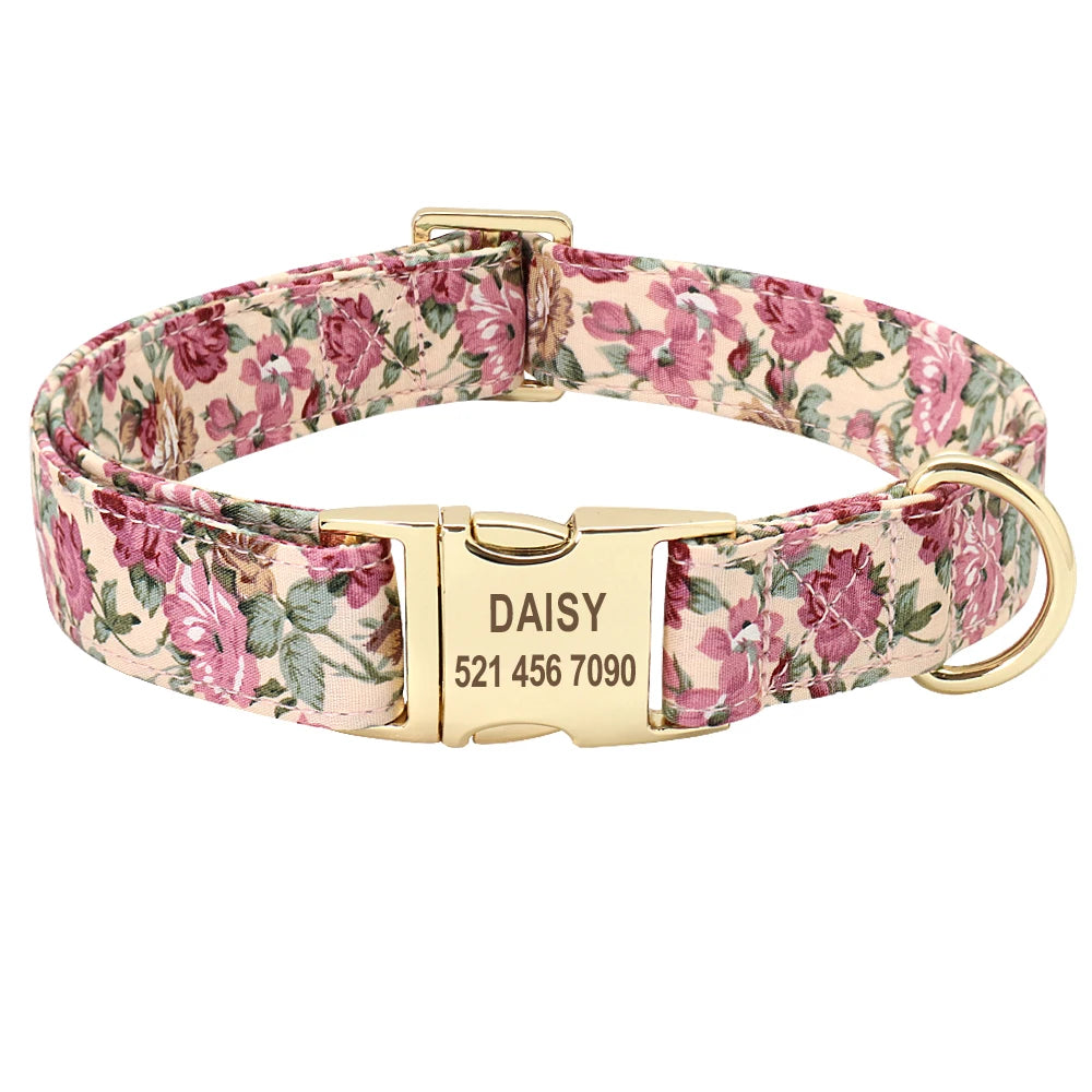 Collier Fleuri Personnalisé pour Petit et Moyen Chien