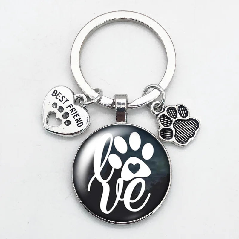 Porte-clés Empreinte de Patte pour Amoureux des Animaux