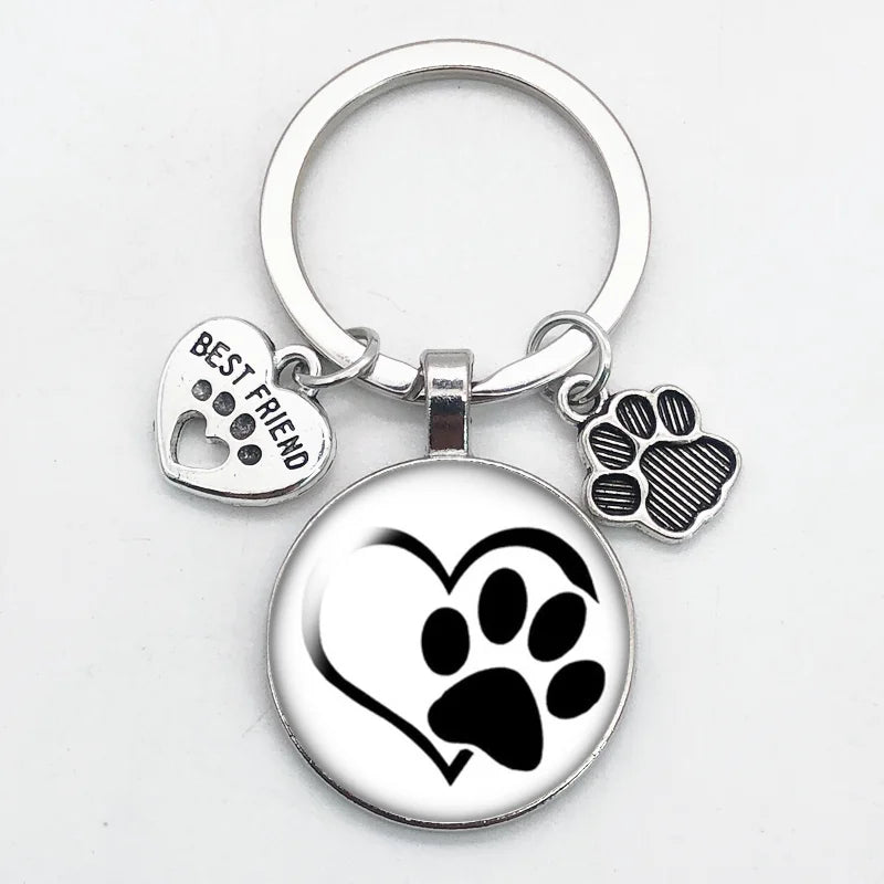 Porte-clés Empreinte de Patte pour Amoureux des Animaux