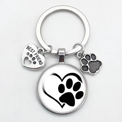 Porte-clés Empreinte de Patte pour Amoureux des Animaux