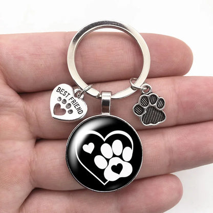 Porte-clés Empreinte de Patte pour Amoureux des Animaux