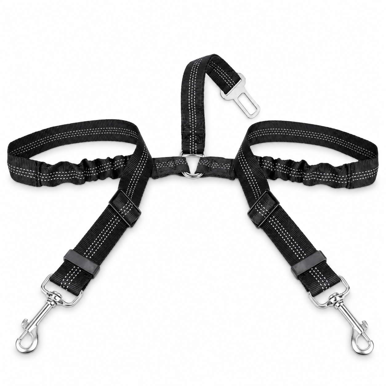 Double Ceinture de Sécurité Élastique pour Chien