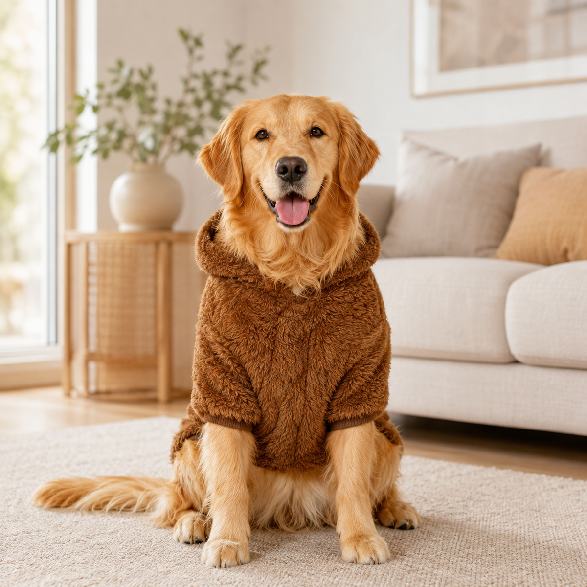 Doudoune à Capuche Polaire pour Grand Chien