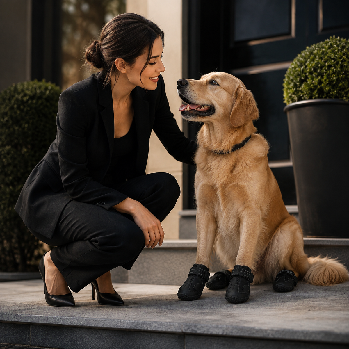 Bottes d'Hiver Déperlantes Réfléchissantes Grand Chien