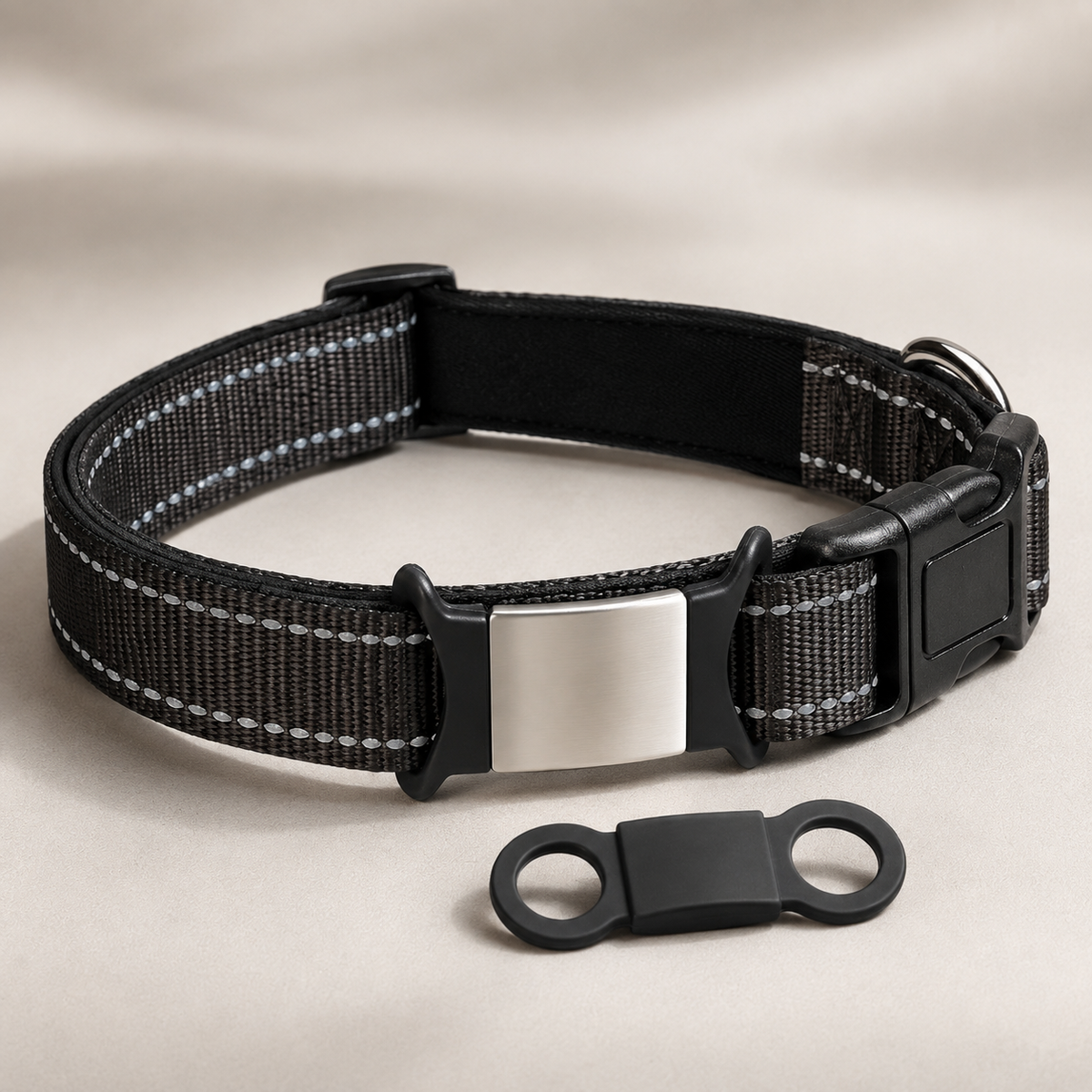 Collier Personnalisé Rembourré Réfléchissant Gravure Offerte