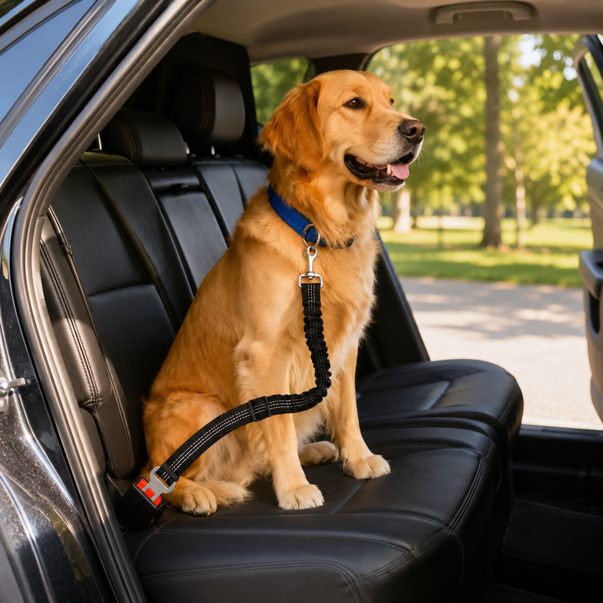 Ceinture de Sécurité Amortie Réfléchissante pour Chien