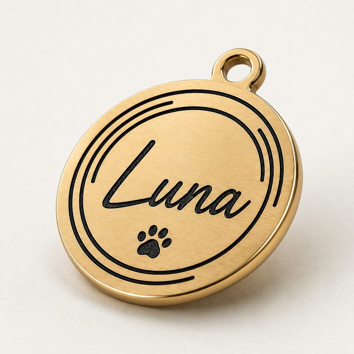 Médaille Ronde Personnalisée Gravée pour Chien et Chat