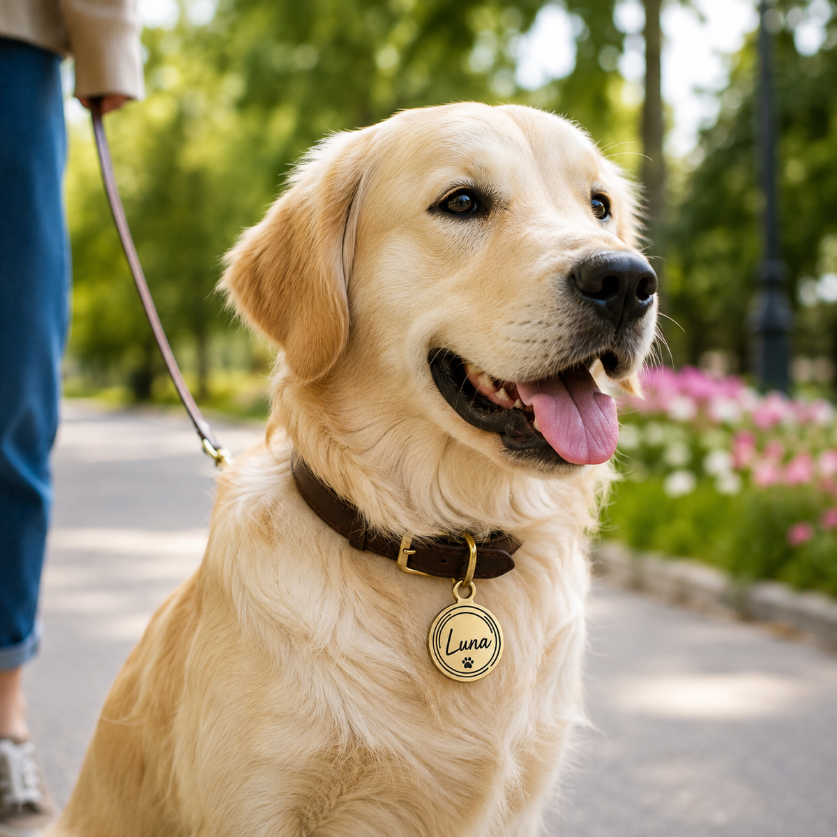 Médaille Ronde Personnalisée Gravée pour Chien et Chat