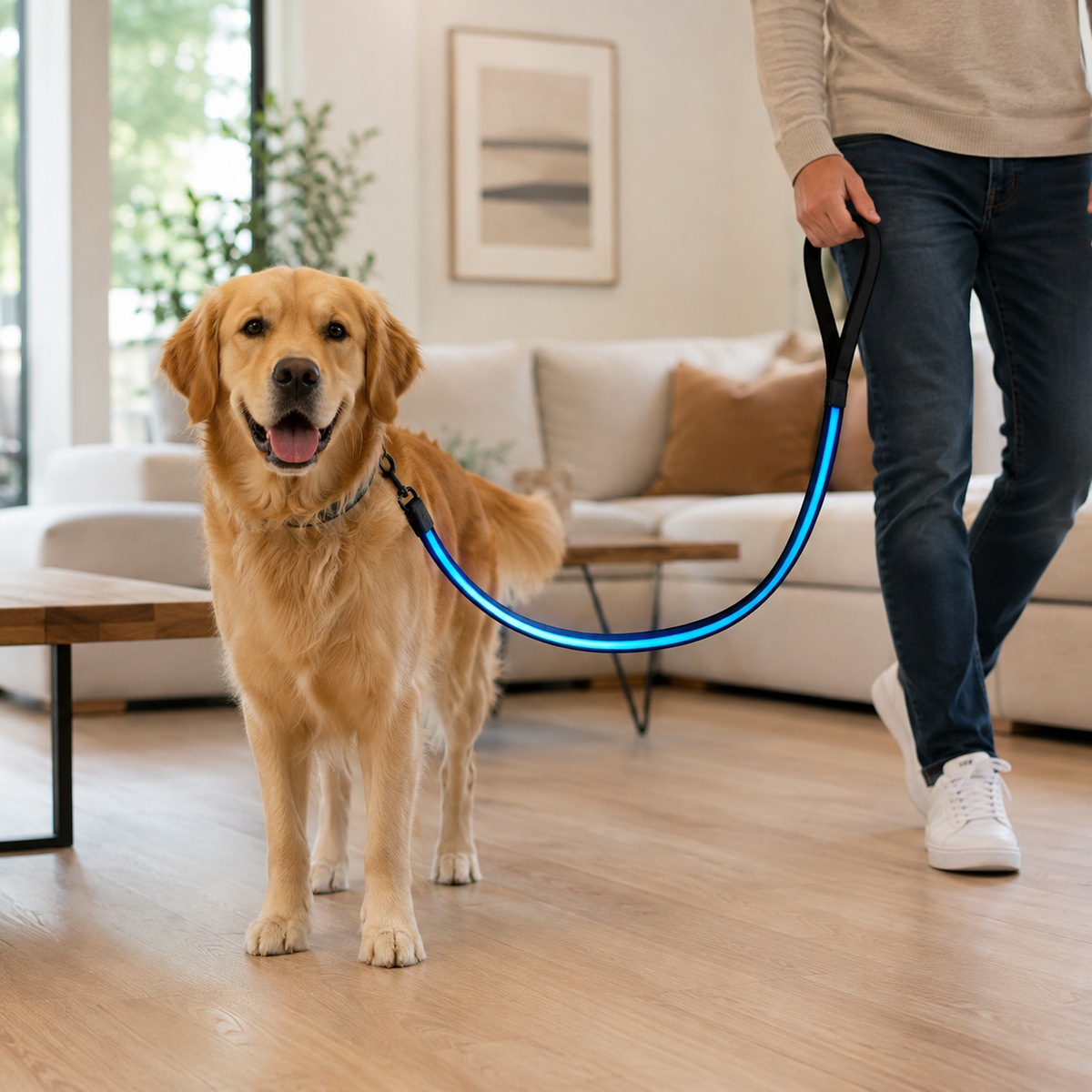 Laisse Lumineuse LED Rechargeable USB pour Chien