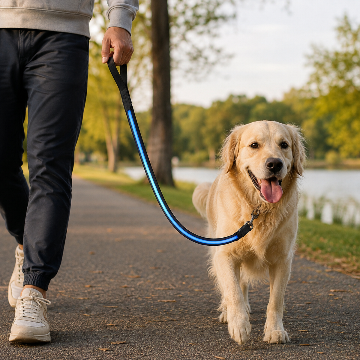 Laisse Lumineuse LED Rechargeable USB pour Chien
