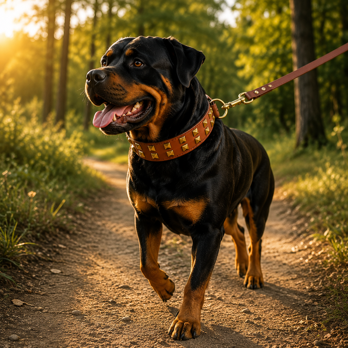 Collier Clouté Large 5cm pour Chien Robuste
