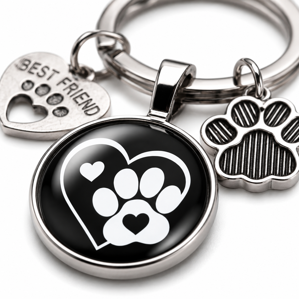Porte-clés Empreinte de Patte pour Amoureux des Animaux