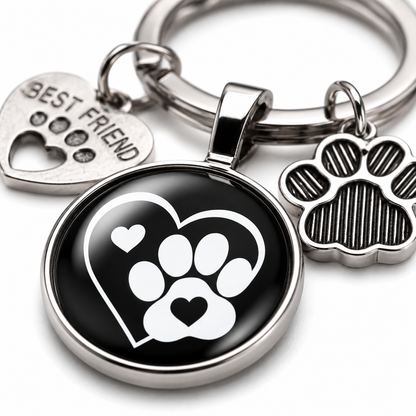 Porte-clés Empreinte de Patte pour Amoureux des Animaux