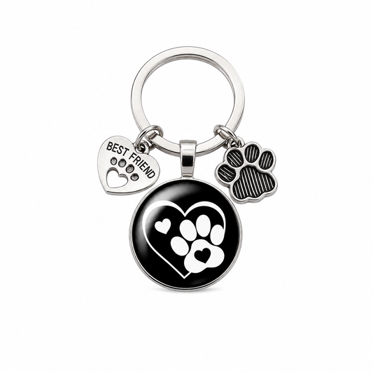 Porte-clés Empreinte de Patte pour Amoureux des Animaux