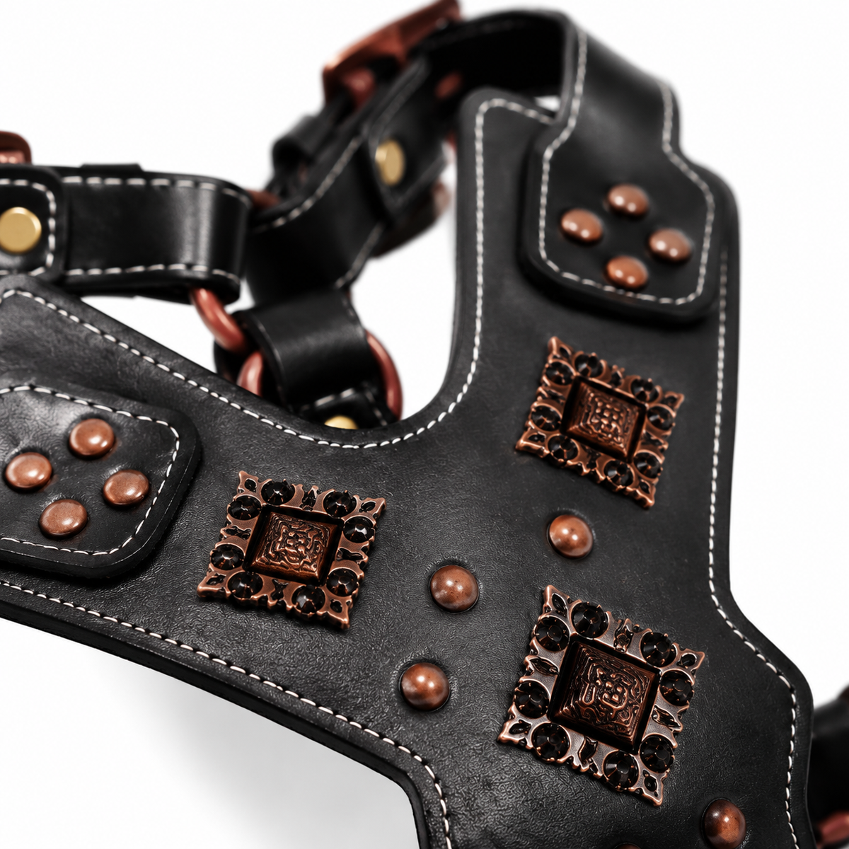 Harnais en Cuir Véritable pour Grand Chien