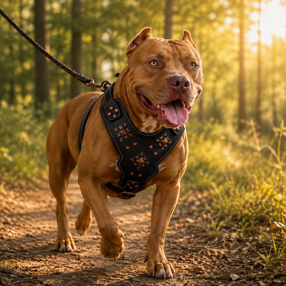 Harnais en Cuir Véritable pour Grand Chien