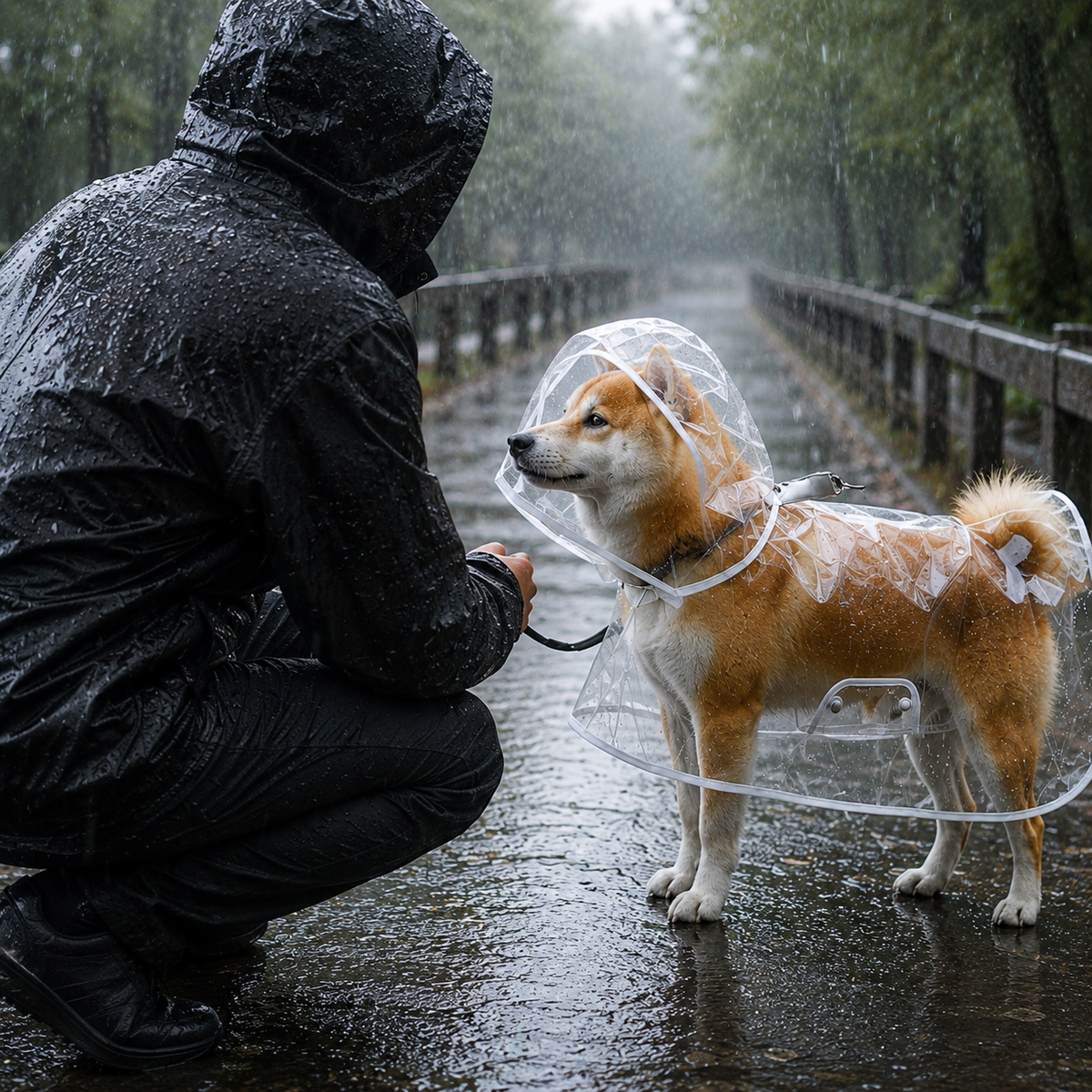 Coupe-Vent Transparent Déperlant pour Chien XS à 8XL