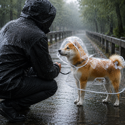 Coupe-Vent Transparent Déperlant pour Chien XS à 8XL