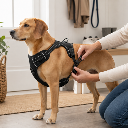 Ensemble Harnais Collier et Laisse Cuir pour Chien