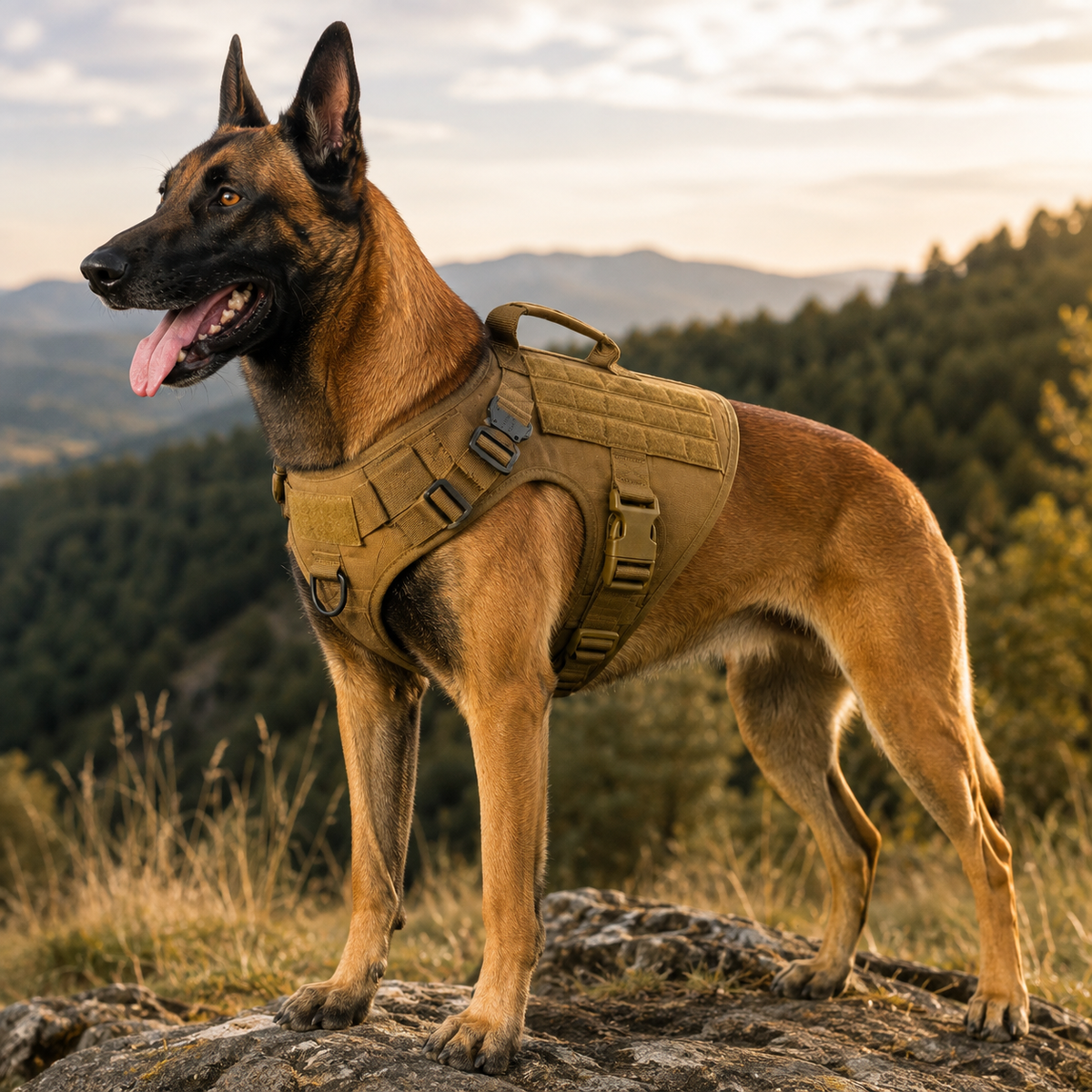 Harnais Tactique Chien Grande Race Contrôle et Confort