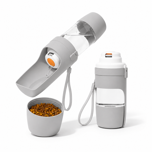 Bouteille d'Eau et Gamelle 2-en-1 pour Chien et Chat