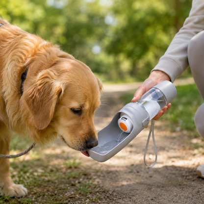 Bouteille d'Eau et Gamelle 2-en-1 pour Chien et Chat