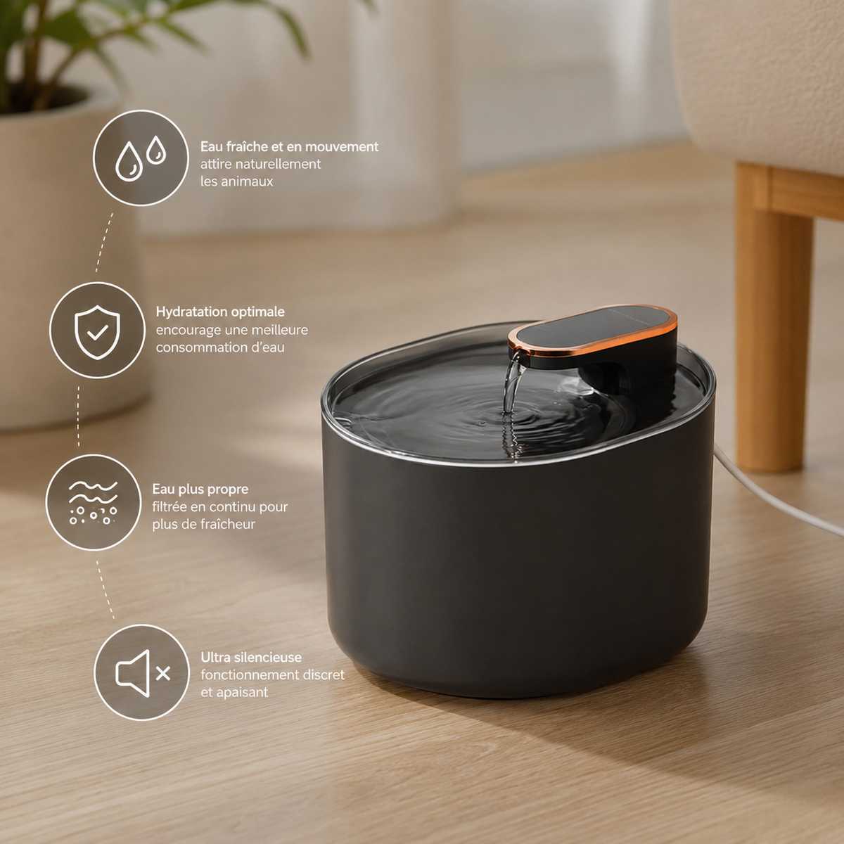 Fontaine à Eau Automatique pour Chien et Chat