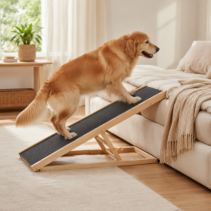 Rampe Bois Massif pour Chien - Accès Sécurisé