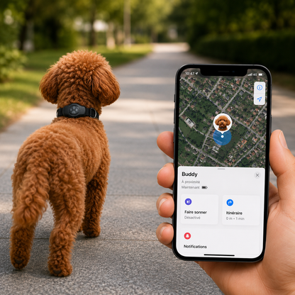 Collier Chien Sécurisé avec Compartiment Traceur Étanche IP68