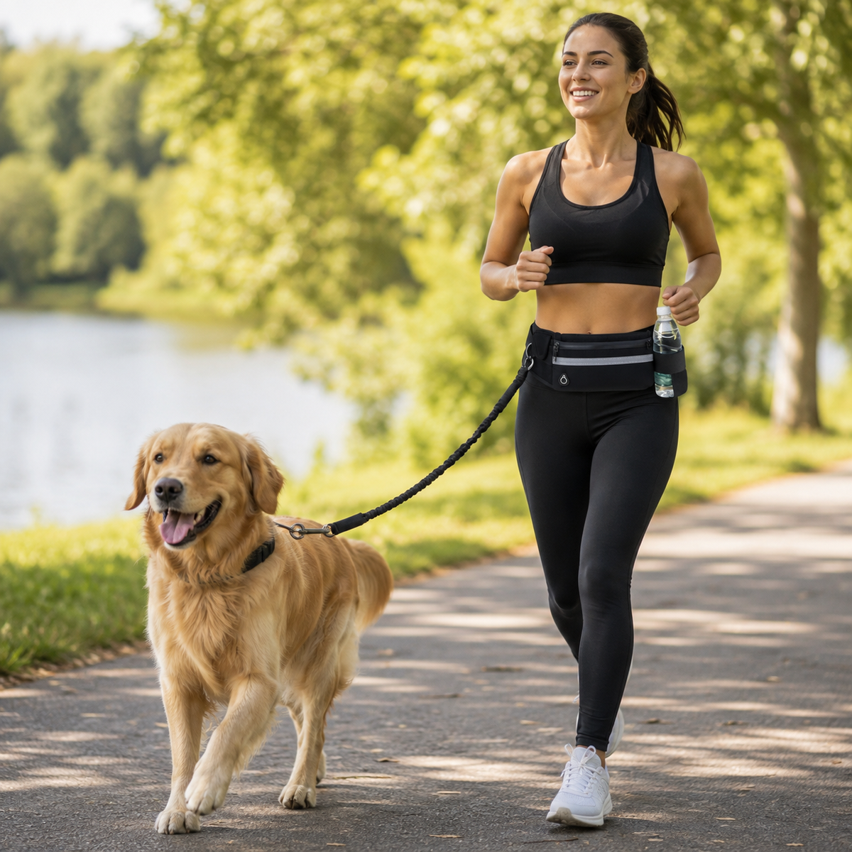 Laisse Mains-Libres Nylon pour Chiens