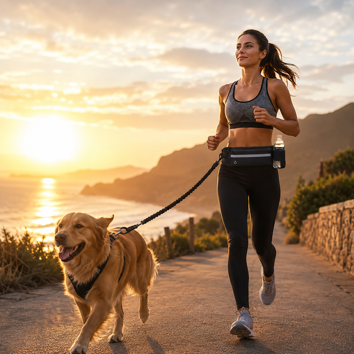 Laisse Mains-Libres Nylon pour Chiens